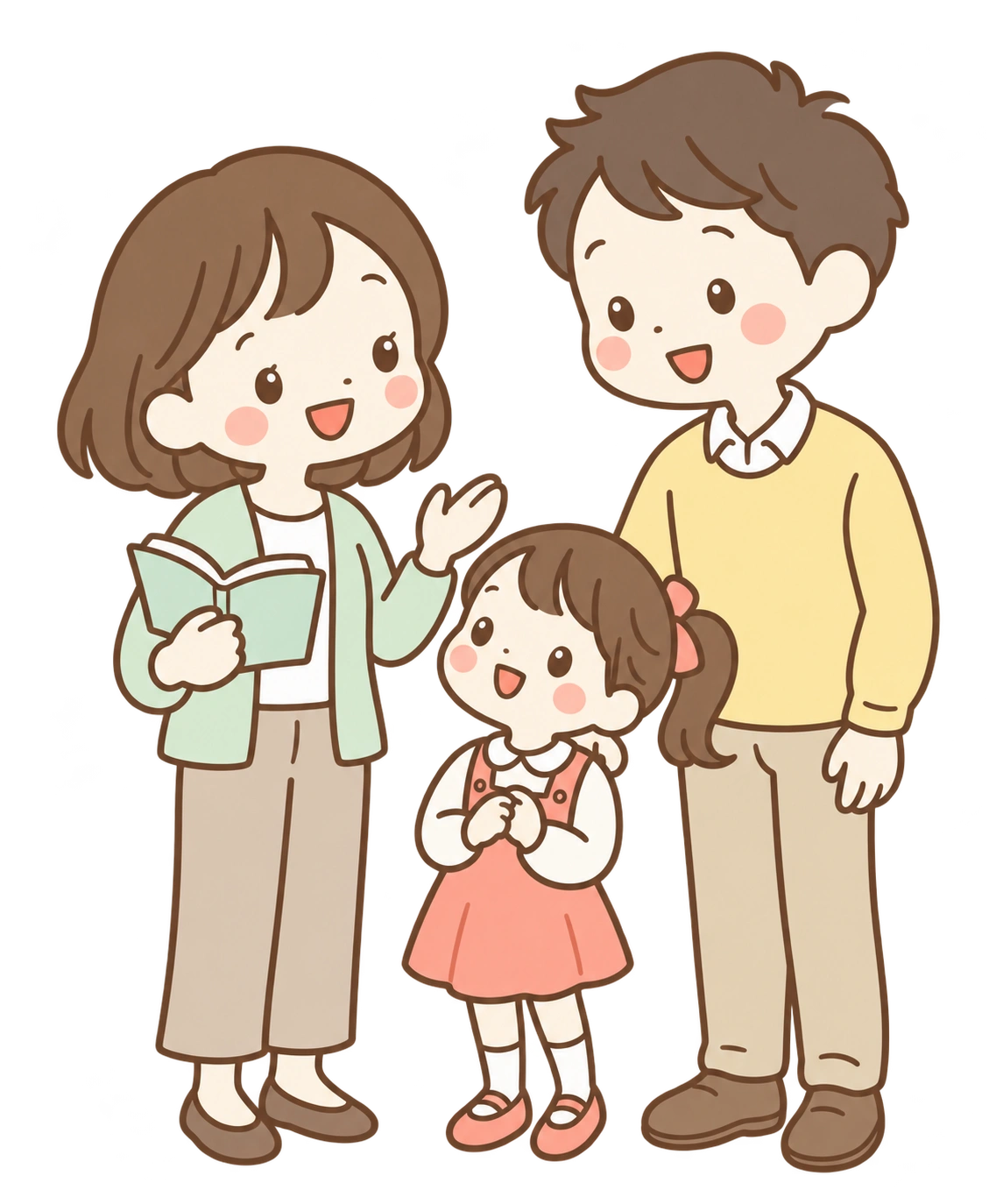 学びと対話を表すキャラクターイラスト